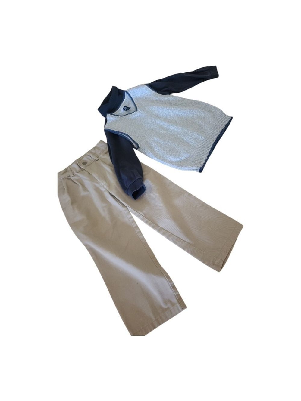 IZOD Khaki Pants & Gap Vest Outfit 3‑Piece Set Boys 4